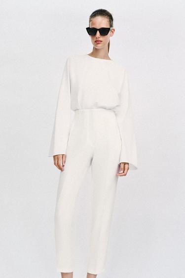 QUẦN CẠP CAO - Màu trắng từ Zara