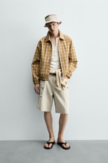 REGULAR FIT CHECK JACKET - Ecru/Yellow by Zara - Image 0