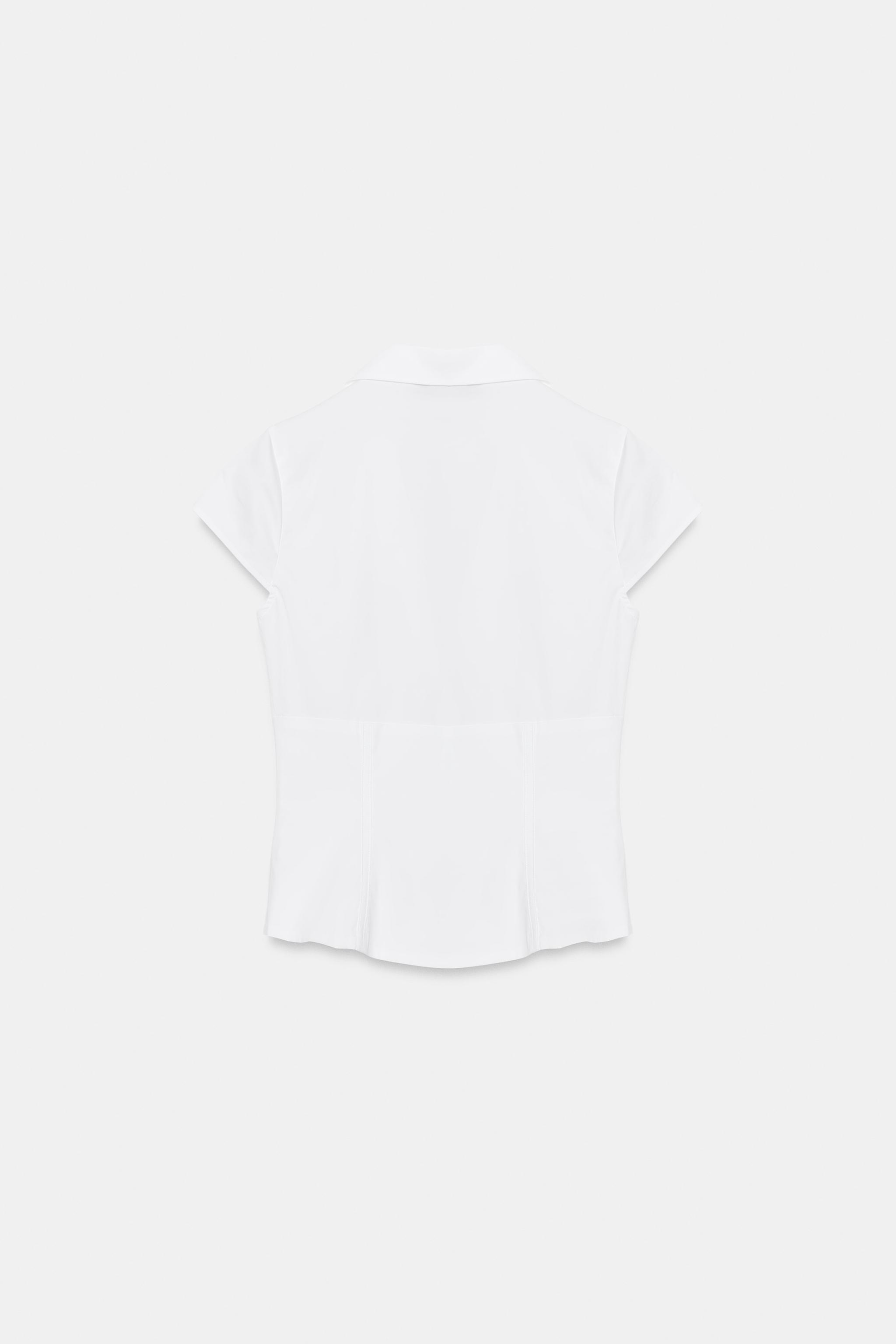 CHEMISE STYLE CORSET EN POPELINE À POIS