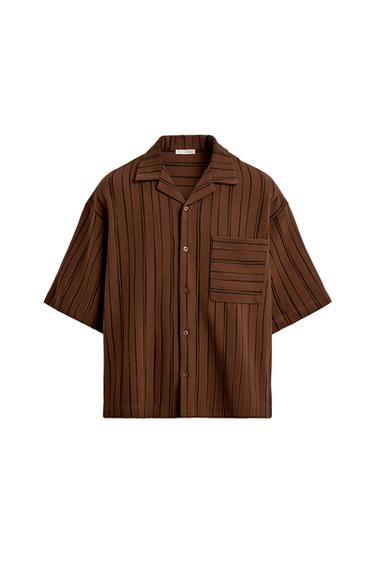 CAMISA RELAXED FIT RAYAS - Teja de Zara