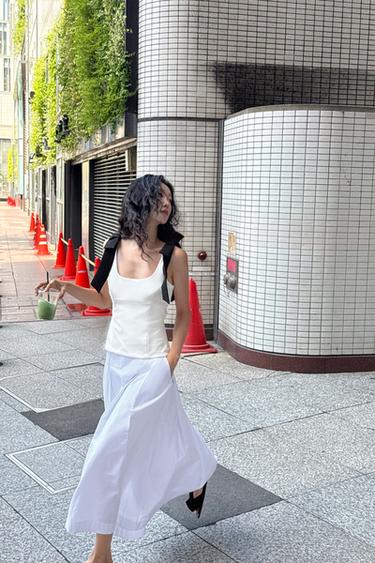 STRETCH TOP WITH BOWS - White by Zara