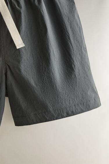 PLAIN BEACH SWIMMING TRUNKS - Anthracite grey by Zara - Image 2