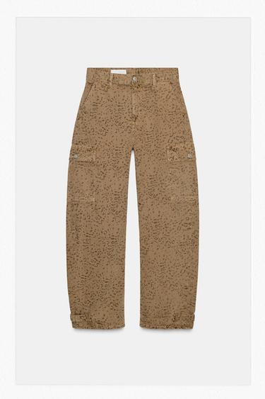 JEANS TRF BAGGY BALLOON ESTAMPADO ANIMAL - único de Zara