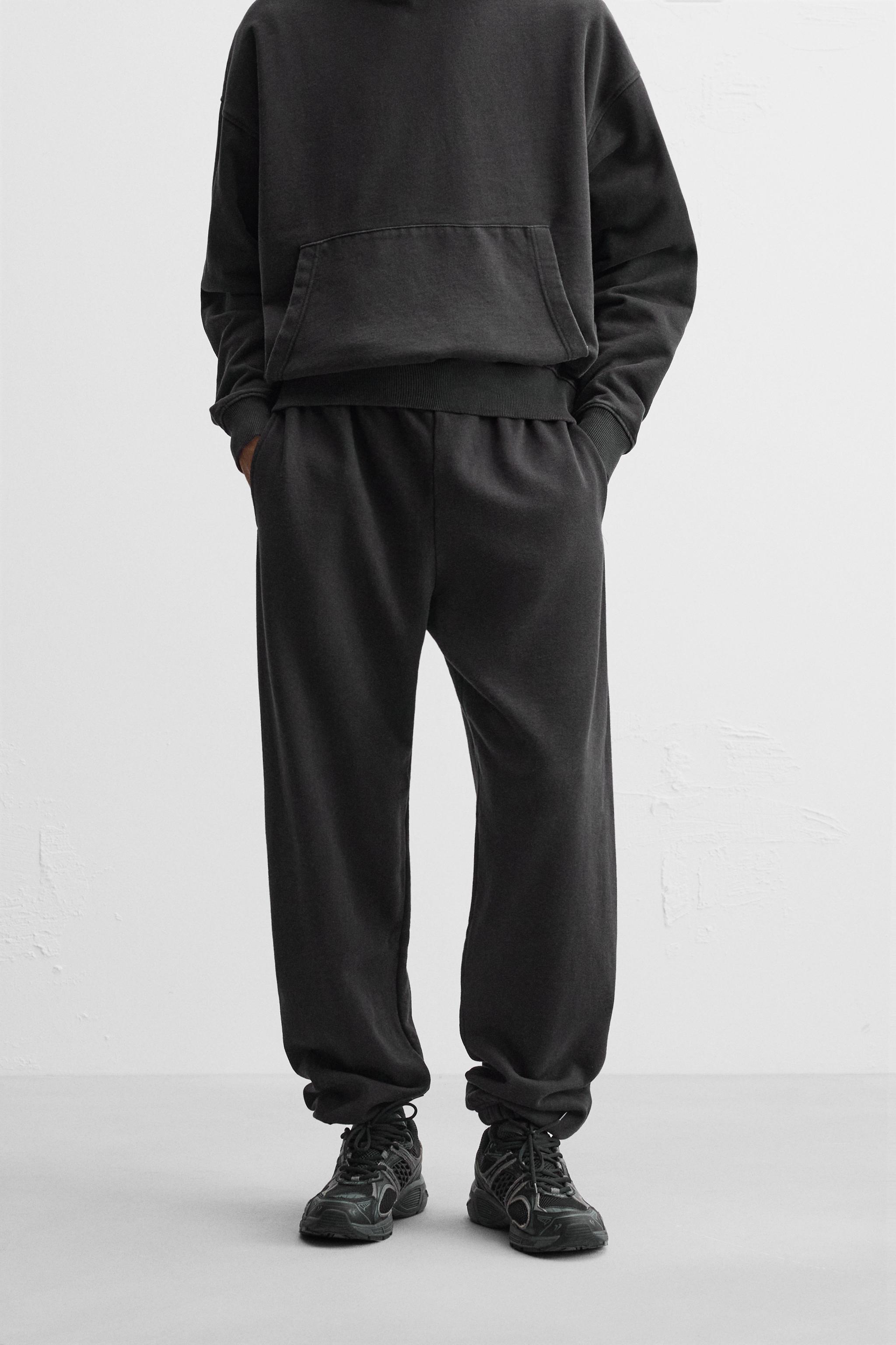 Black joggers zara sale