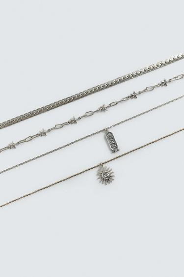 LOT DE 4 COLLIERS COMBINÉS - Or / Argent de Zara - Image 4