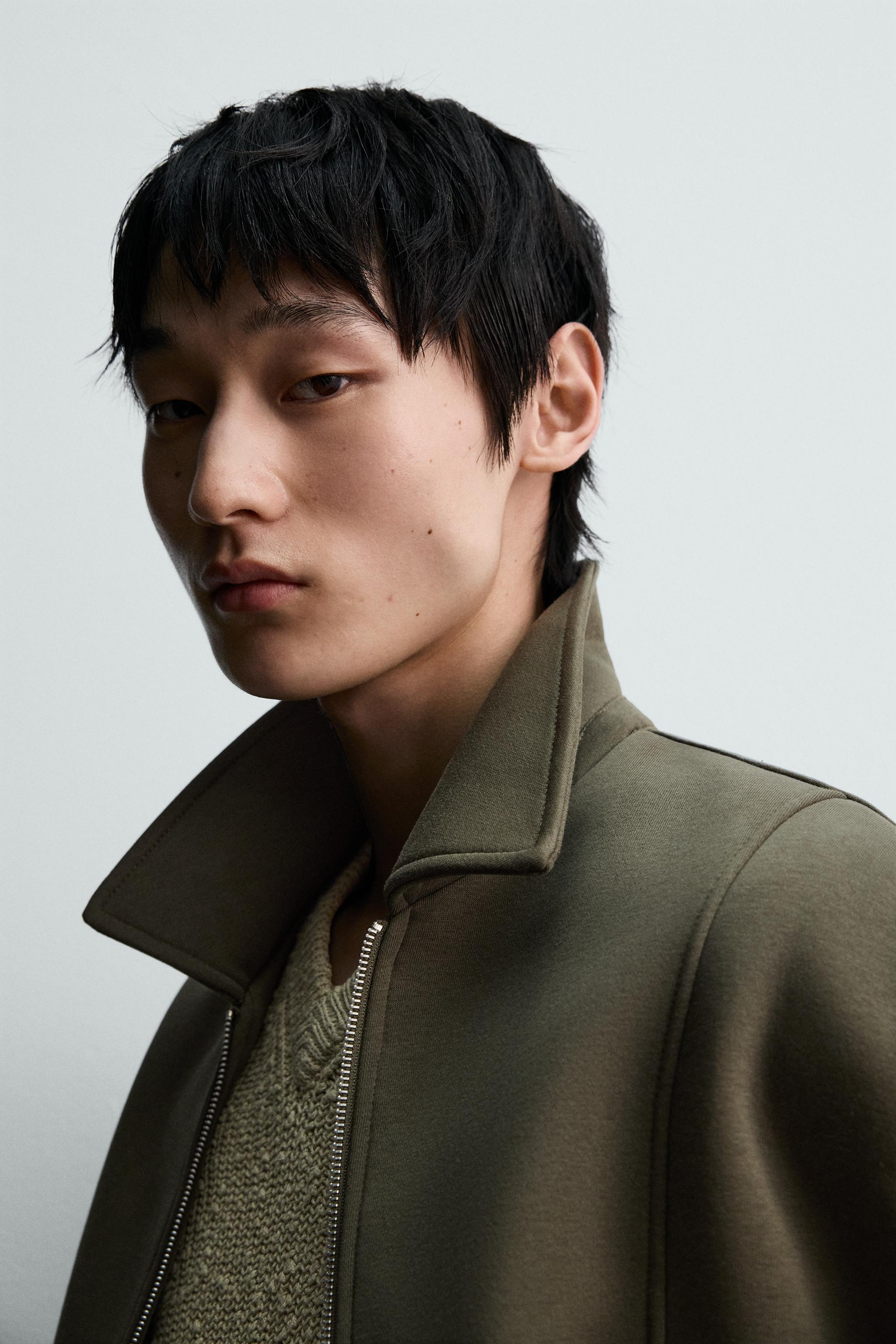 クロップドフィットテクニカルジャケット - オリーブグリーン | ZARA