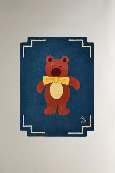 Zara KIDS’ WOOL BEAR AREA RUG X THE ANIMALS OBSERVATORY - Blue