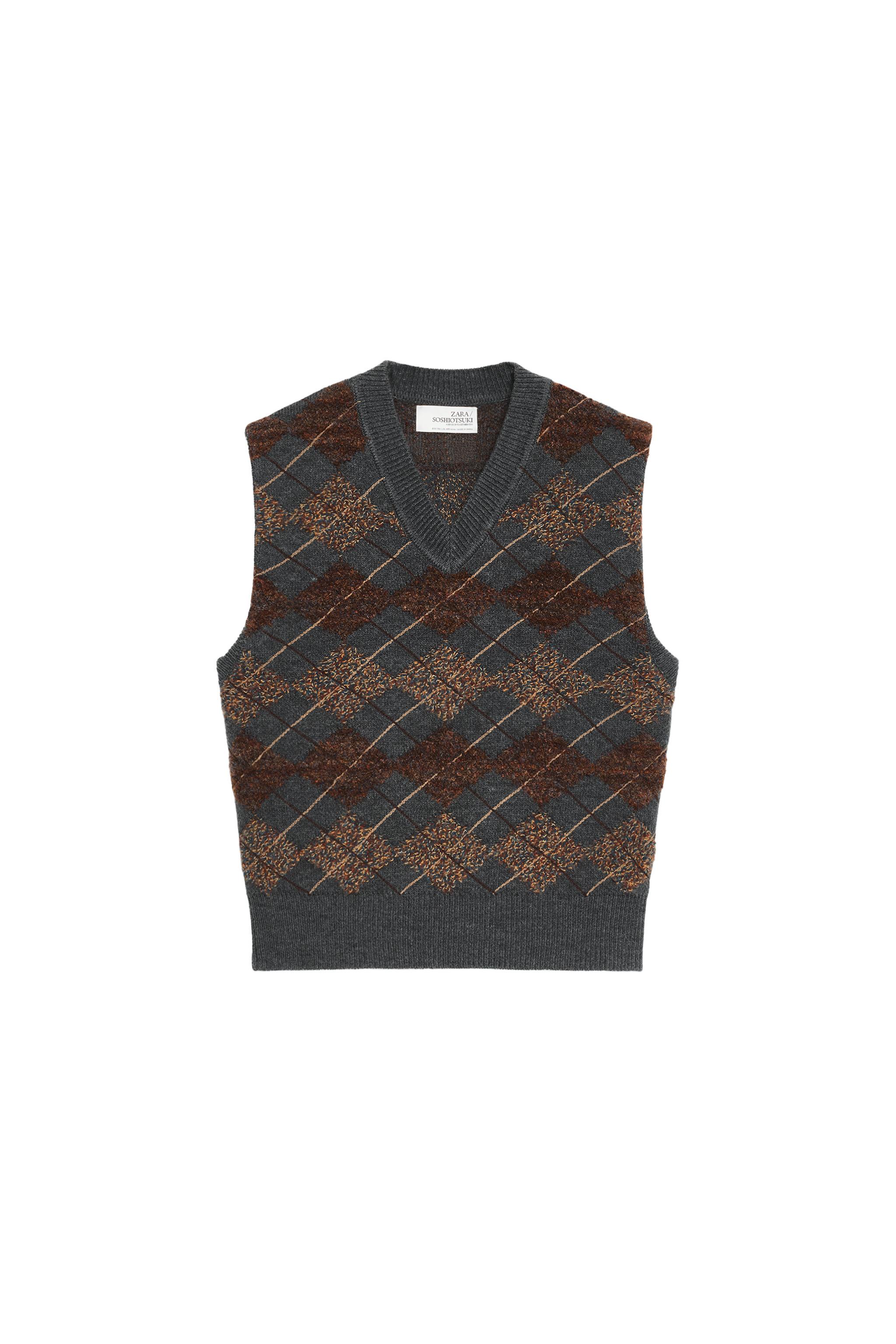 Zara SOSHI OTSUKI テクスチャードダイヤモンドニットベストS-M 09598434807-f1.jpg?ts=