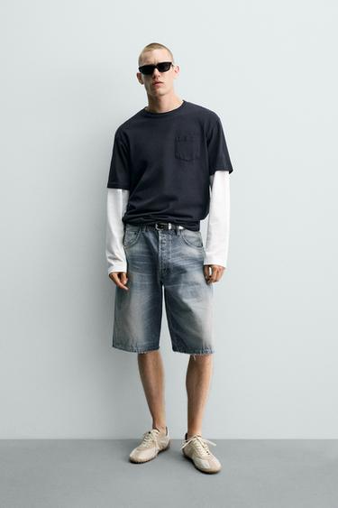 BERMUDA DENIM BAGGY FIT - Azul de Zara - Imagen 0