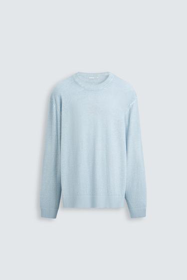 Zara WASHED EFFECT JUMPER - Bluish