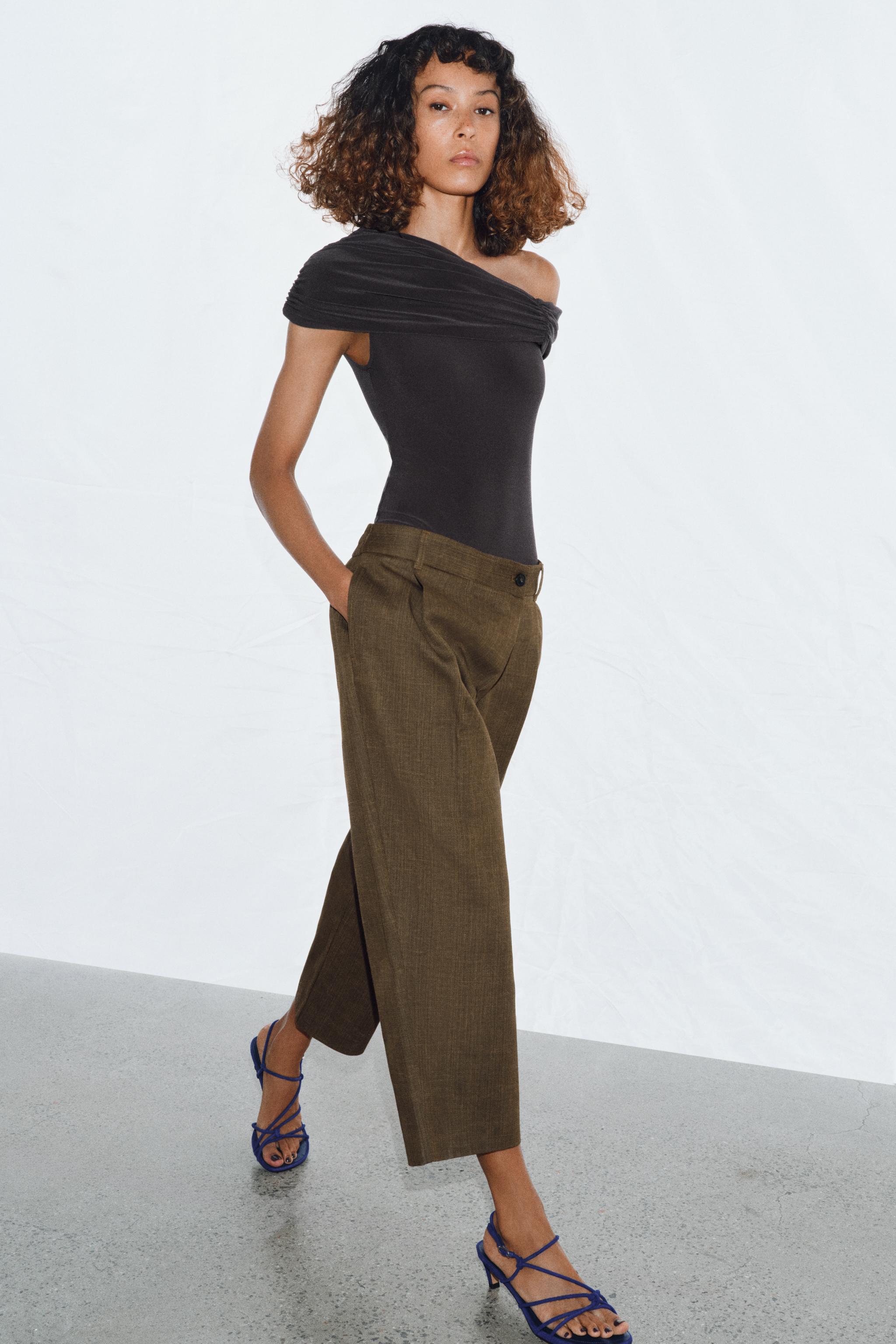 ZW COLLECTION PLEATED CROPPED PANTS