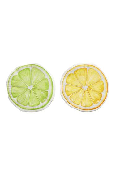 PAKKE MED PAPIRSERVIETTER MED LIME- OG CITRONMOTIV (PAKKE MED 30 STK.) - Gul fra Zara