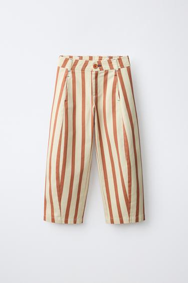 STRIPED BALLOON TROUSERS WITH EMBROIDERY - 089 by Zara