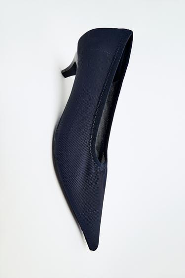 MESH KITTEN HEEL SHOES - Blue by Zara
