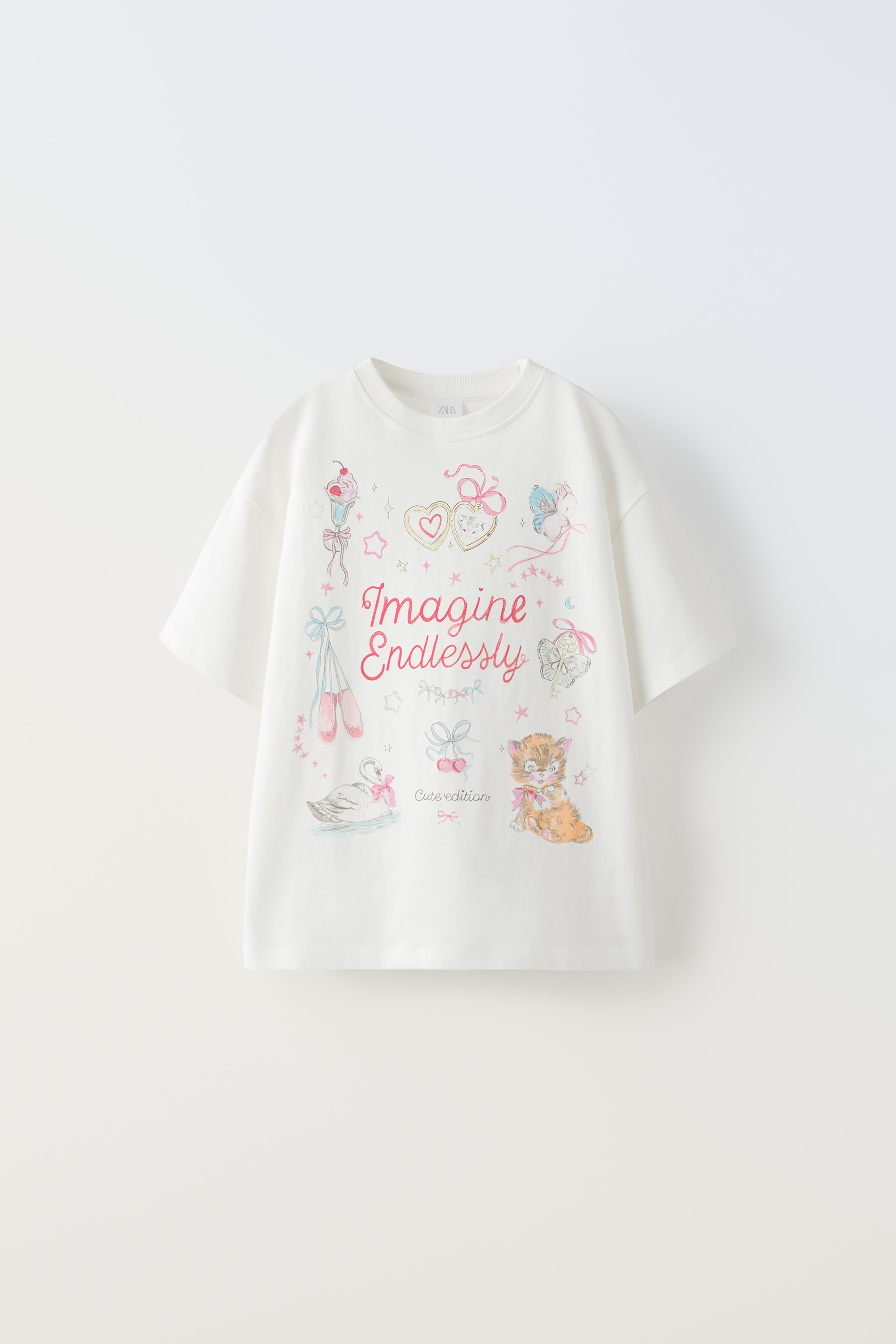 T-SHIRT MIT KOKETTE PRINT - Weiß | ZARA Deutschland / Germany 