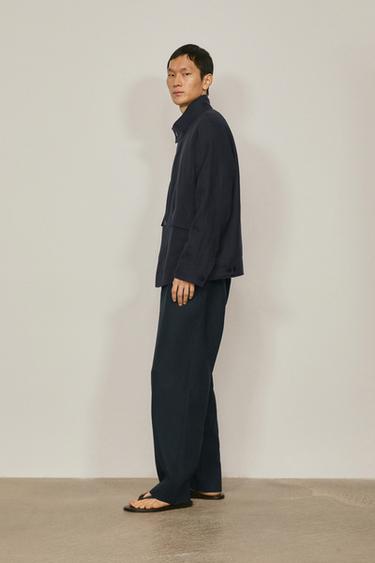 Zara Total look linen overshirt - LIMITED EDITION - Navy blue
