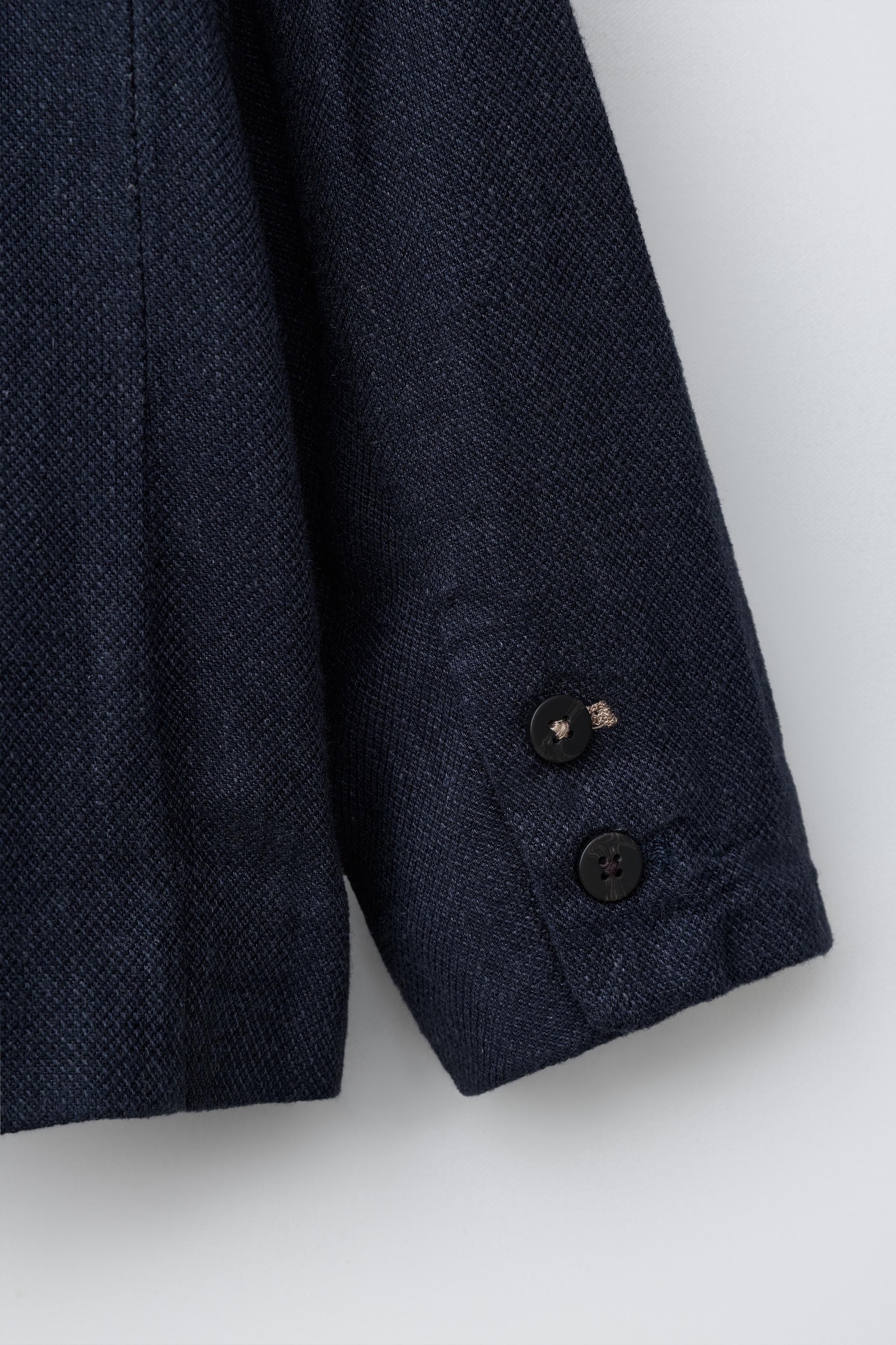 VESTE DE COSTUME À COL MAO AVEC LIN
