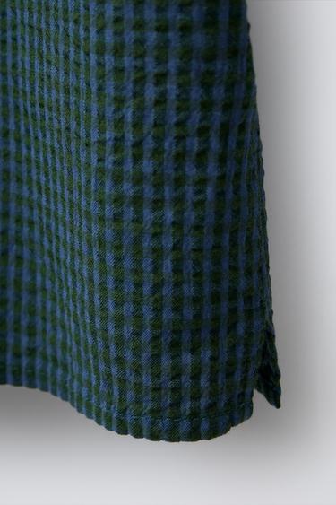 SEERSUCKER SHIRT WITH POCKET - Blue green by Zara - Image 3