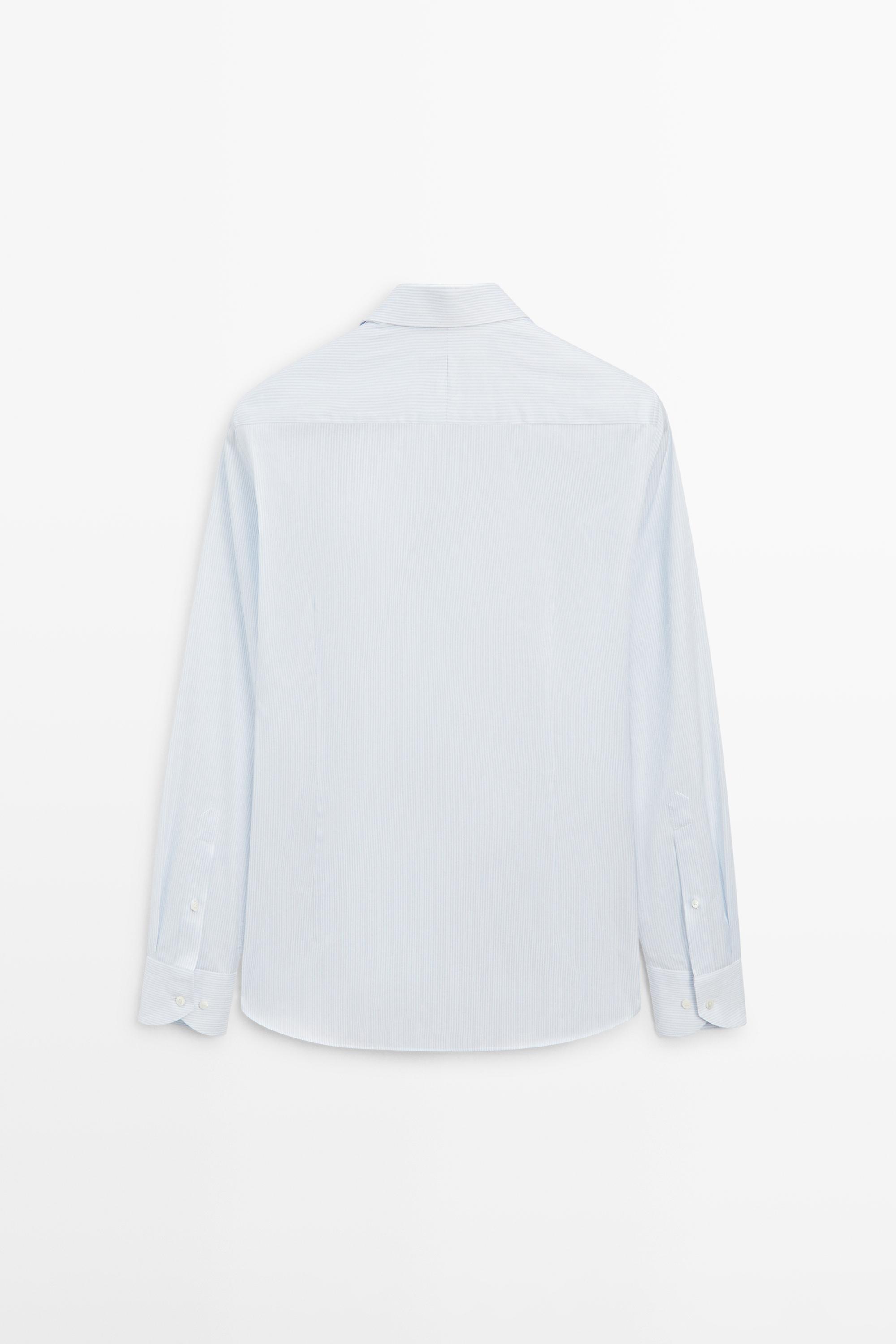 Slim fit 100% cotton double stripe shirt