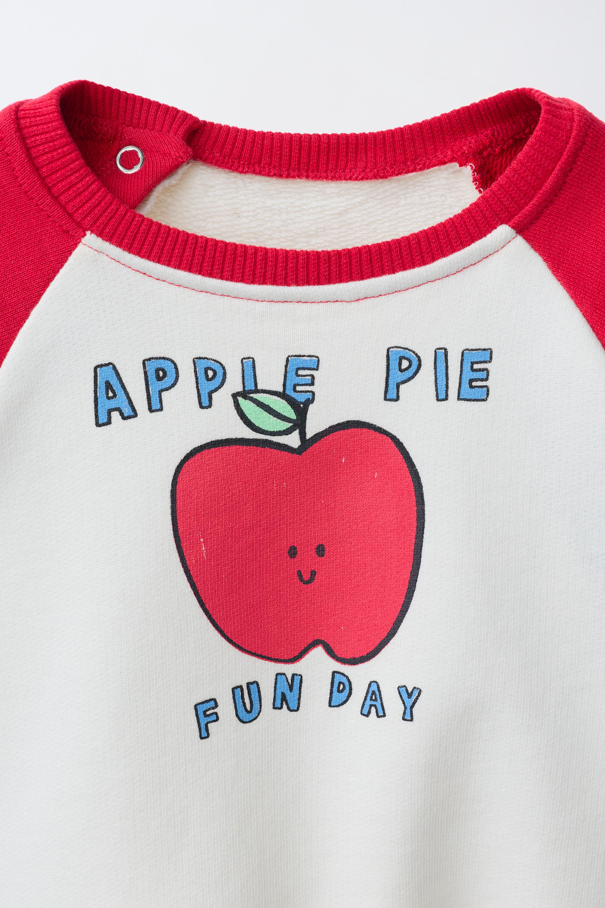 Детские худи Zara APPLE RAGLAN SLEEVE SWEATSHIRT — фото 4