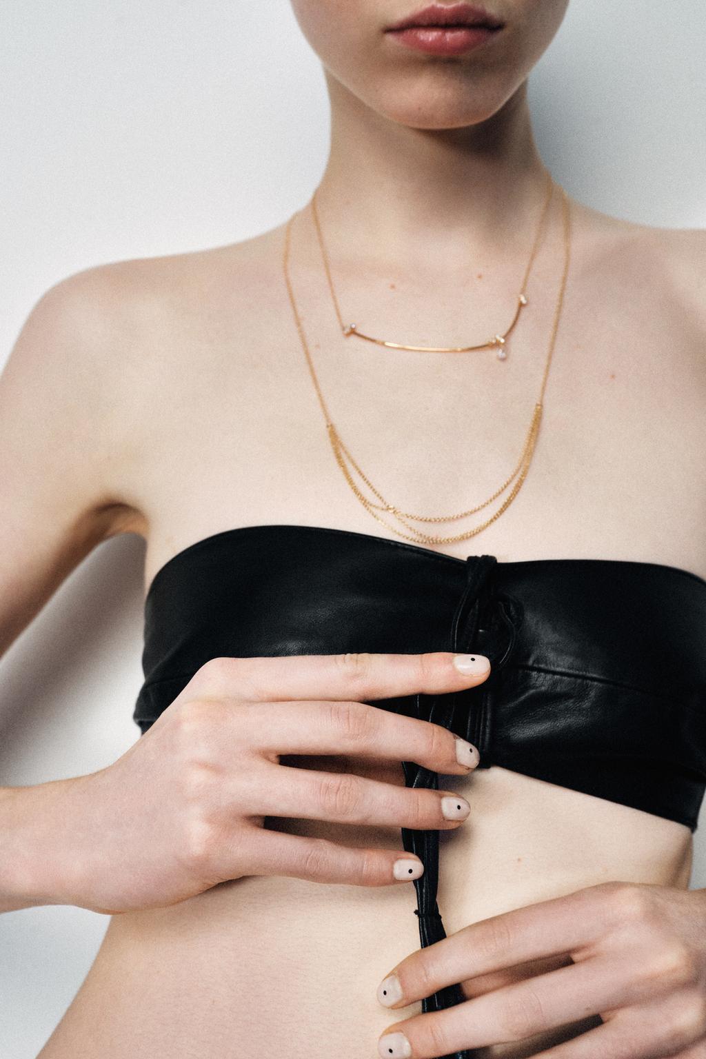 ZARA 2-PACK MINIMAL GLITTER NECKLACES