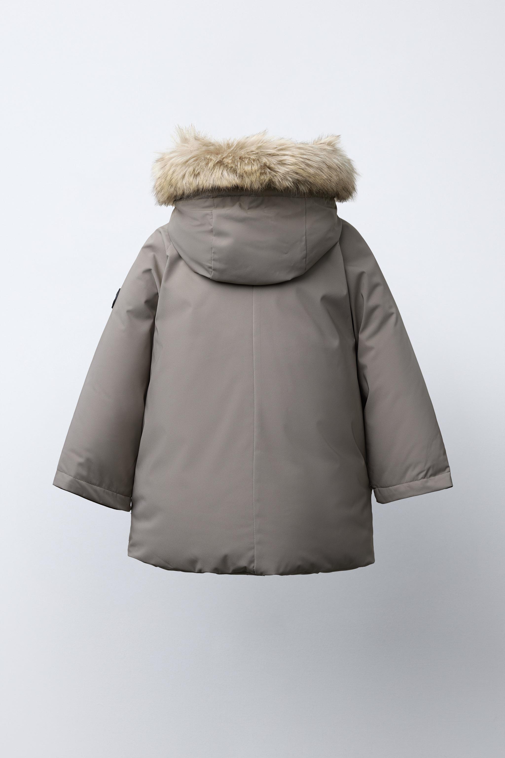 WATER REPELLENT PARKA WITH REMOVABLE FAUX FUR HOODIE