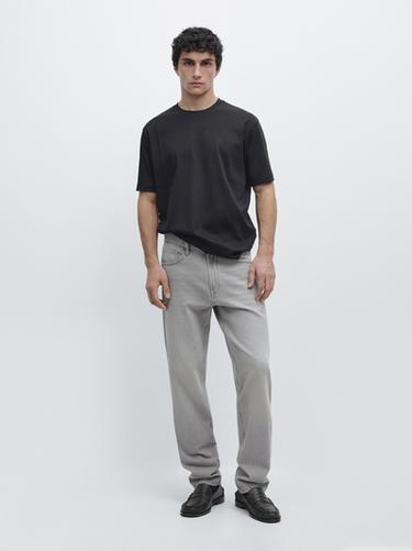 100% mercerised cotton ribbed T-shirt — Navy blue 2
