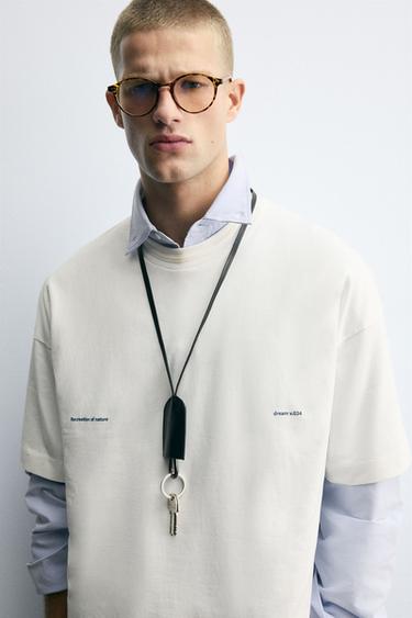 CONTRAST PRINT T-SHIRT - White by Zara - Image 4