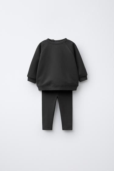 ENSEMBLE SWEAT-SHIRT ET LEGGING UNI - Anthracite foncé de Zara - Image 0