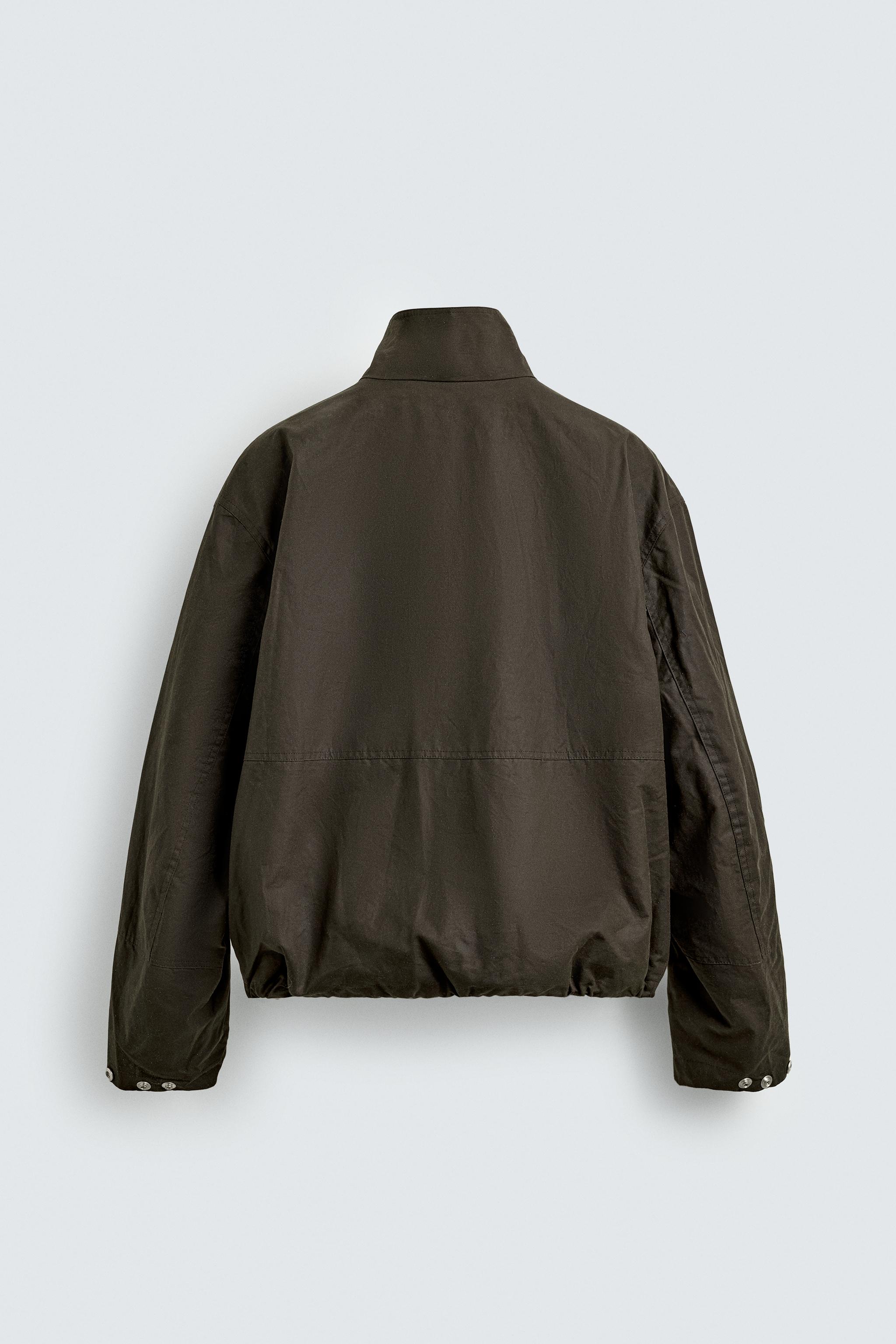 AARON LEVINE X ZARA ワックス加工クロップドジャケット - ブラウン