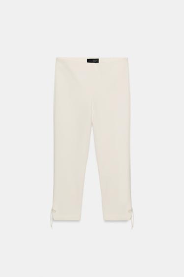 CAPRI TROUSERS WITH BOW HEM - Oyster-white by Zara - Image 0