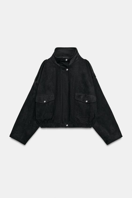 HIGH NECK BOMBER JACKET - Black by Zara - Image 0