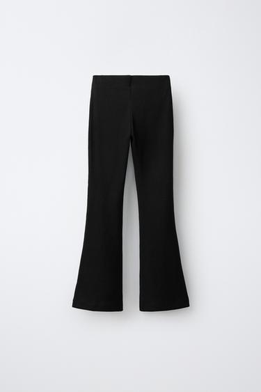 FLARED RIBBED LEGGINGS — Black 2