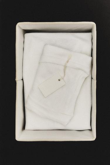 FOLDABLE COTTON STORAGE BOX — Light beige 1