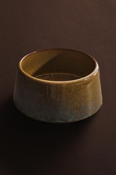 CERAMIC PET FOOD BOWL - Green by Zara