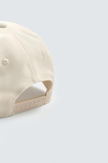 CONTRAST EMBROIDERY CAP - Ecru by Zara - Image 3
