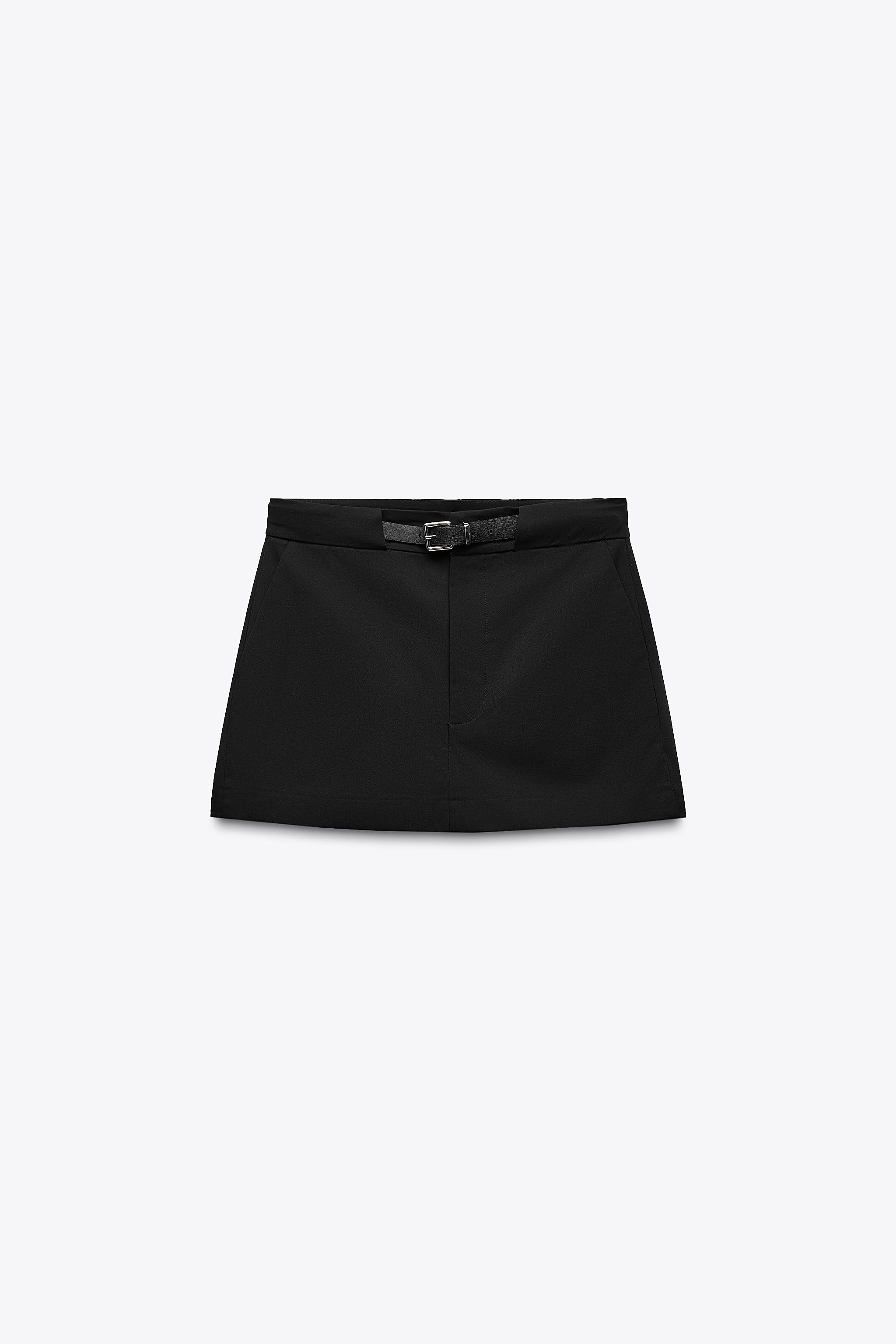ZARA ベルト付きスカート ミニスカート - メルカリ