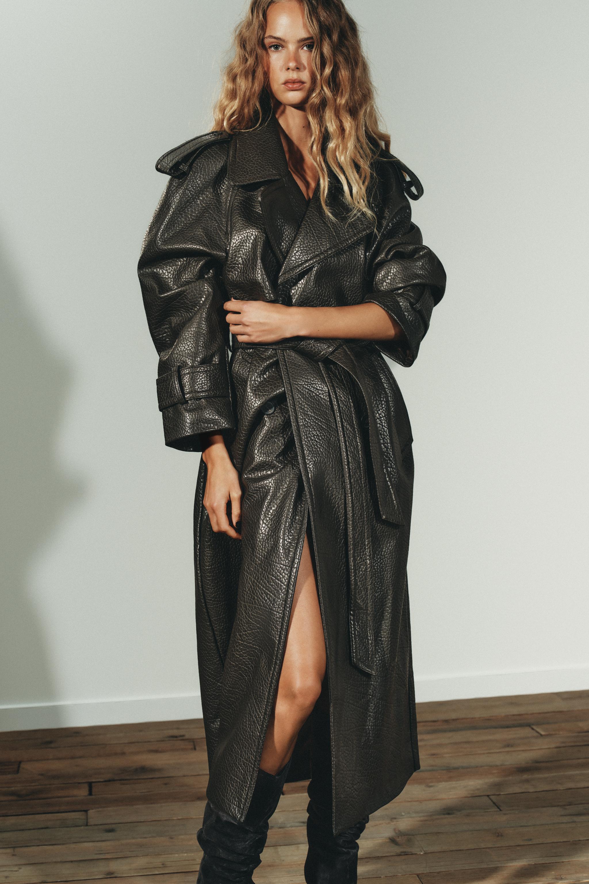 FAUX LEATHER COAT