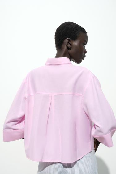 CHEMISE OXFORD COURTE - Rose de Zara - Image 4