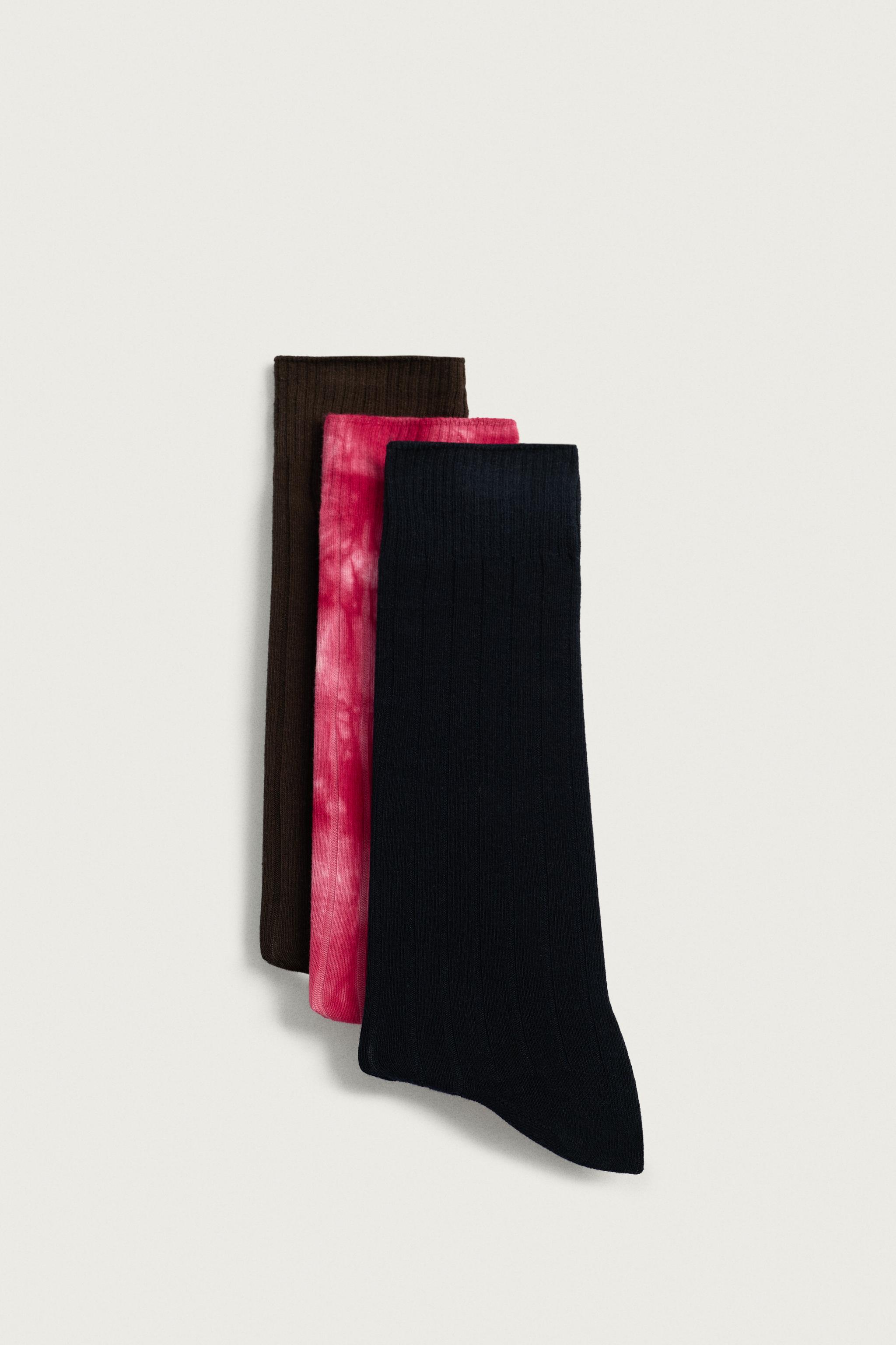 AARON LEVINE X ZARA CONTRAST RIB SOCK 3-PACK — various