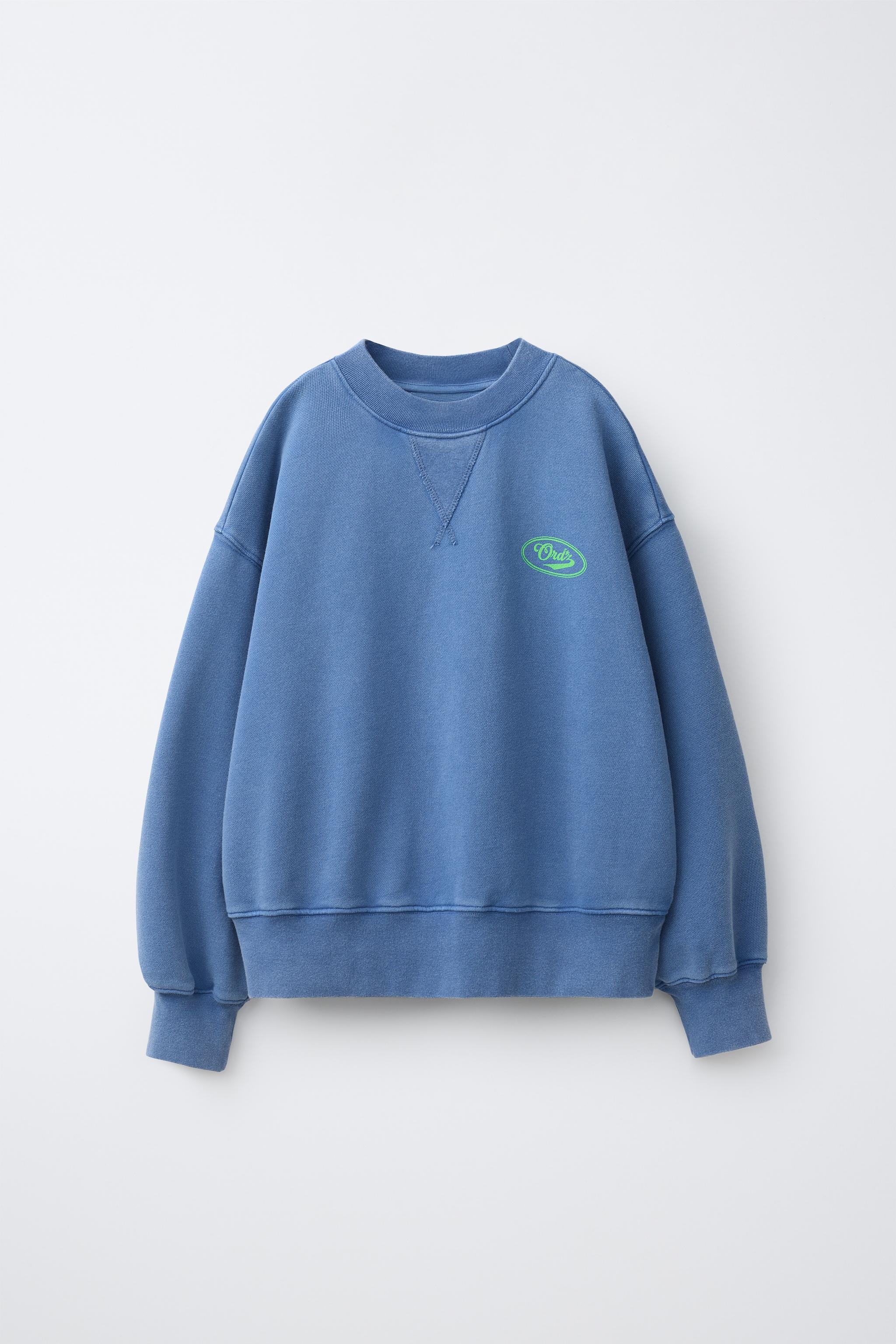 Детские худи Zara PLAIN LOGO PRINT SWEATSHIRT — фото 2