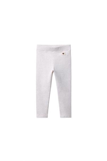 RIBBED LEGGINGS WITH LABEL - Sand / Marl by Zara