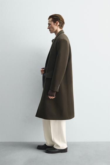 MANTEAU CROISÉ EN MÉLANGE DE LAINE ÉDITION LIMITÉE - Kaki de Zara - Image 3
