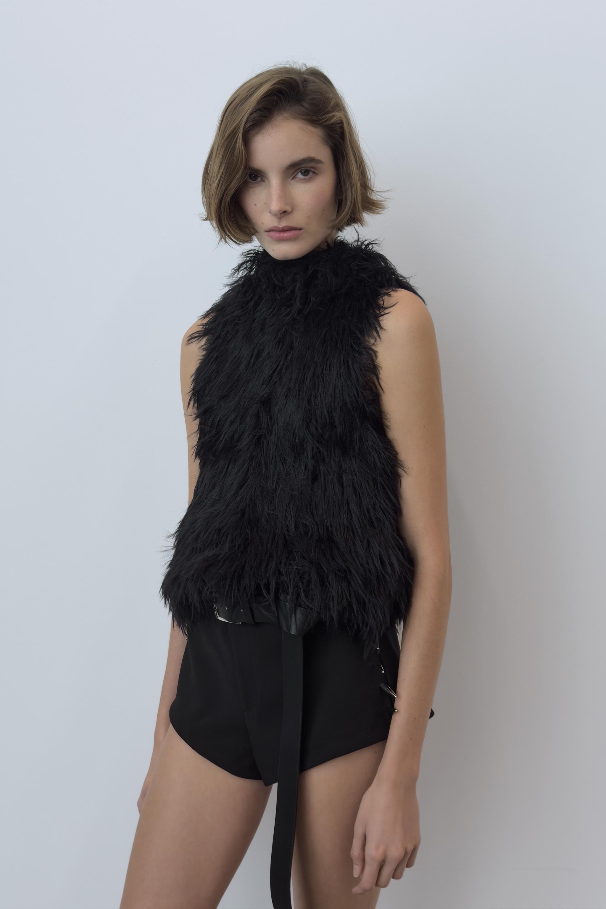 CATS FAUX FUR EFFECT TOP