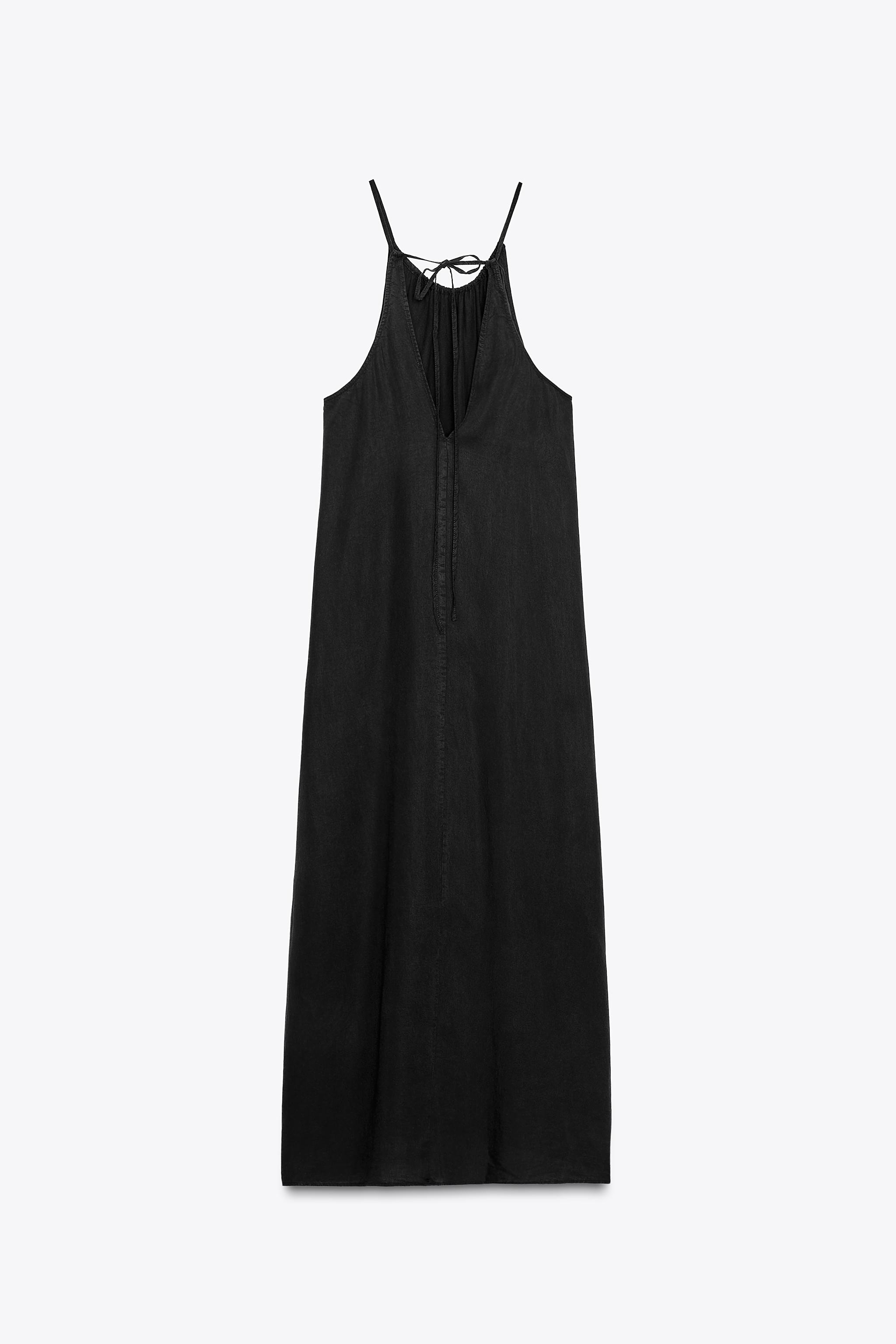 ZARA ギャザー入りホルターネックワンピース 5039/426 ギャザー入りホルターネックワンピース - ブラック | ZARA Japan