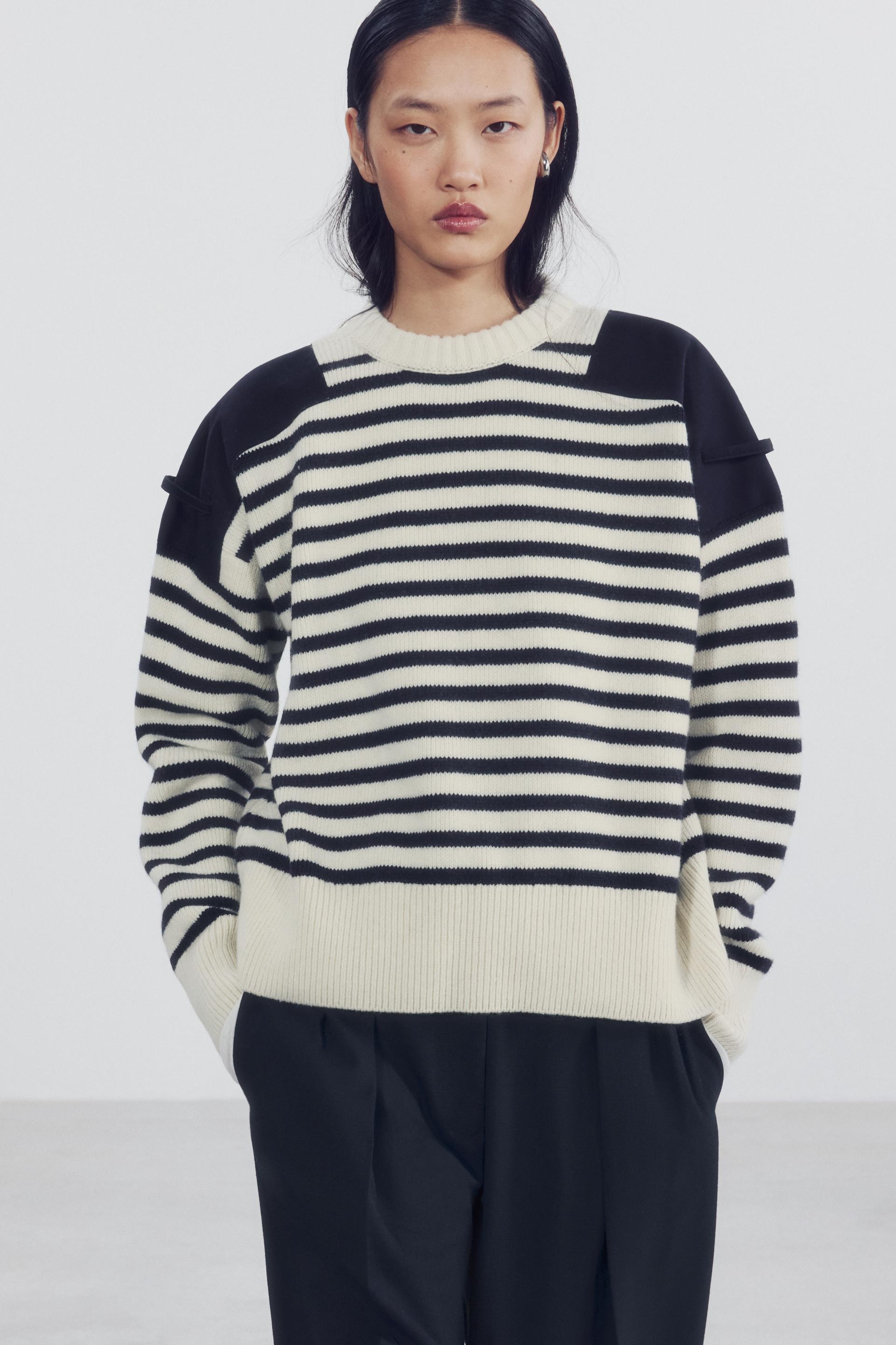 WOOL SWEATER WITH CONTRAST SHOULDERS thumbnail 4