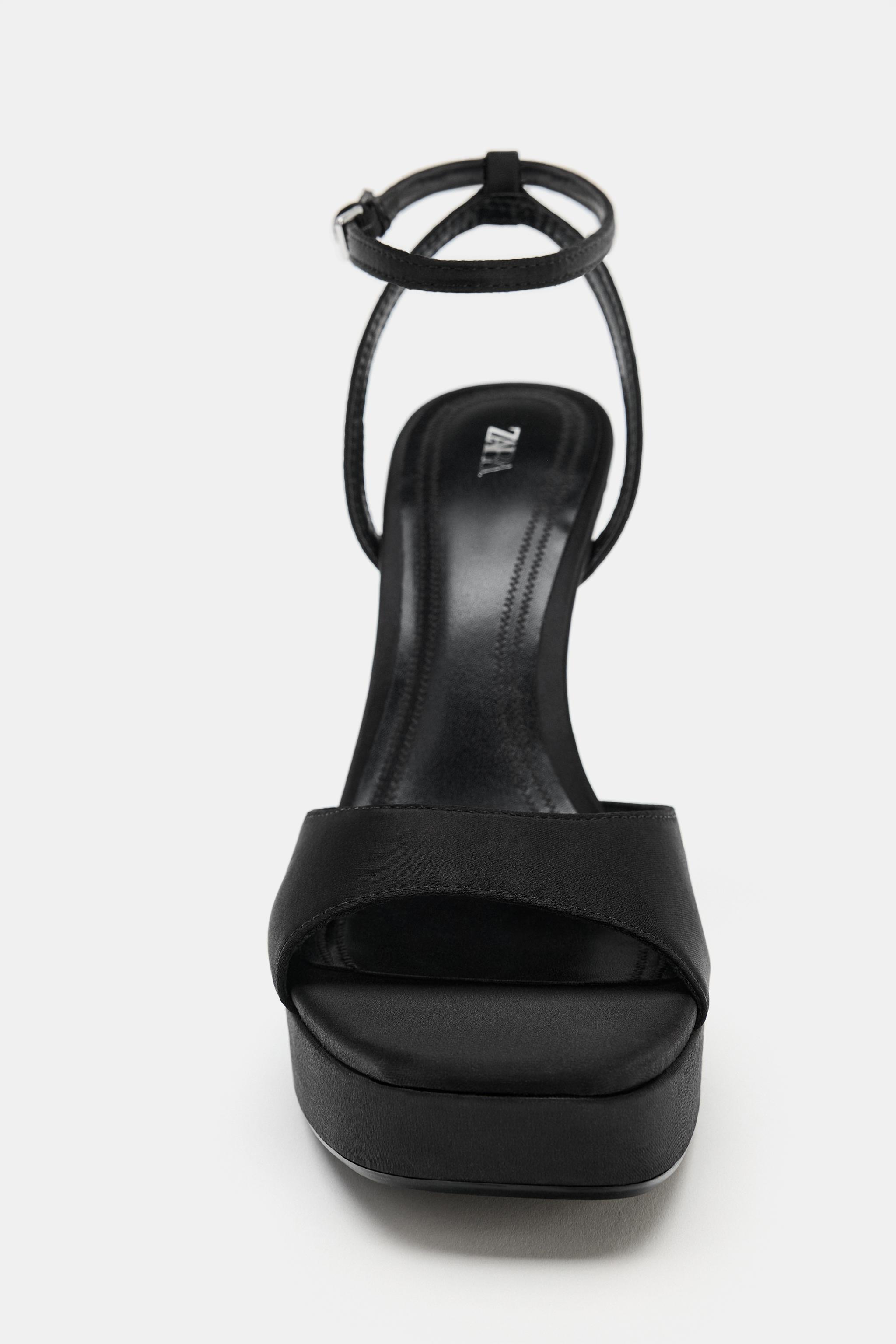 SATIN-FINISH PLATFORM SANDALS