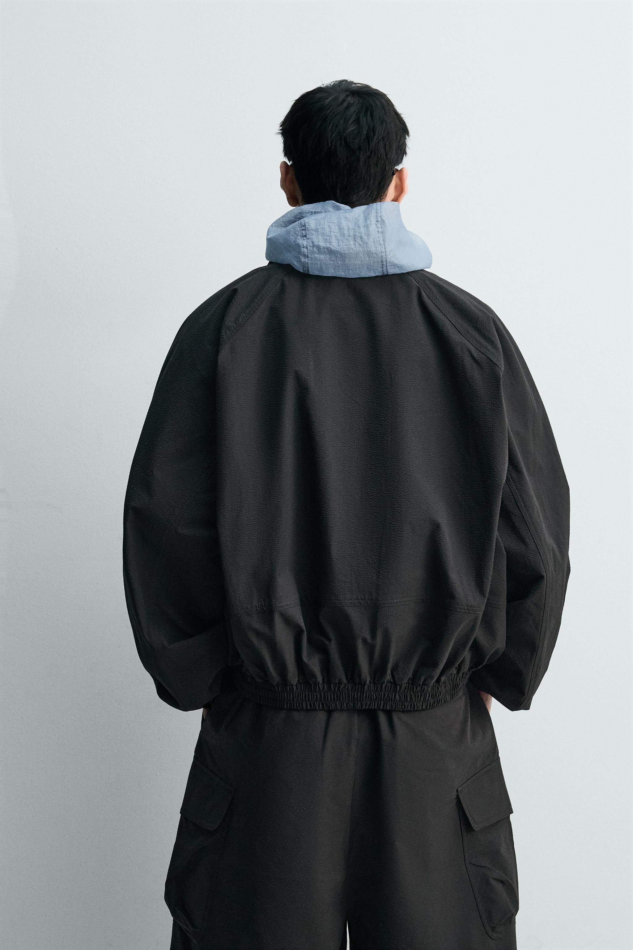 リラックスフィットテクスチャー素材ジャケット - ブラック | ZARA 