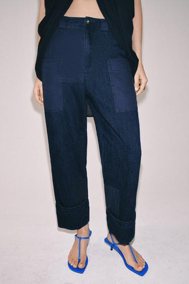 PANTALON BIMATIÈRE À POCHES ZW COLLECTION - Bleu de Zara