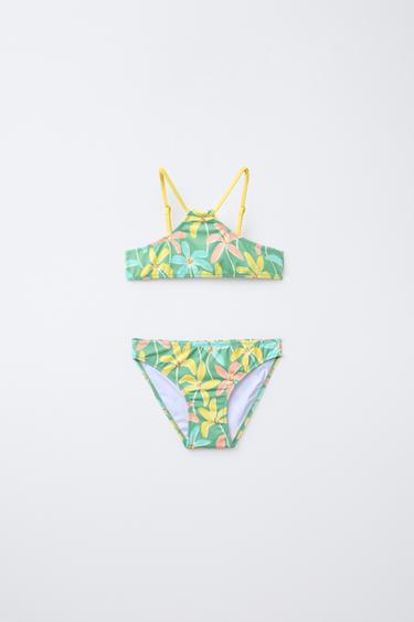 6-14 YEARS/ PALM TREE BIKINI - Green by Zara